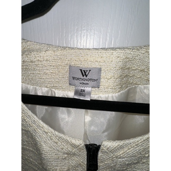 Worthington‎ Tweed Jacket Cropped Puff Sleeve Size XXL - Picture 2 of 8